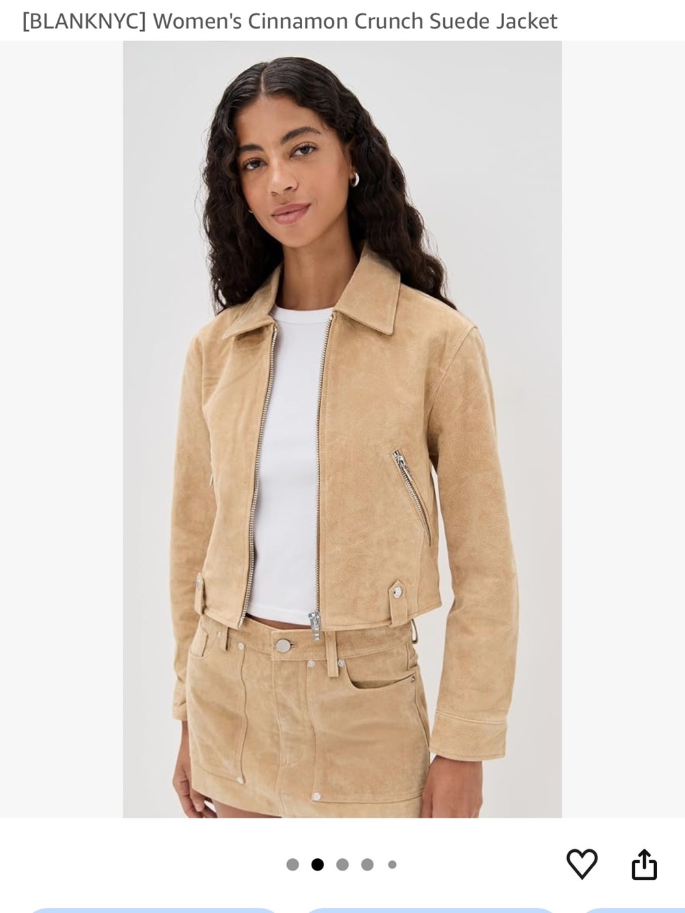 [Blank NYC] Women's Cinnamon Crunch Suede Jacket